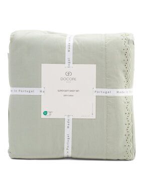 DOCOFIL Made In Portugal Cotton Eyelet Sheet Set